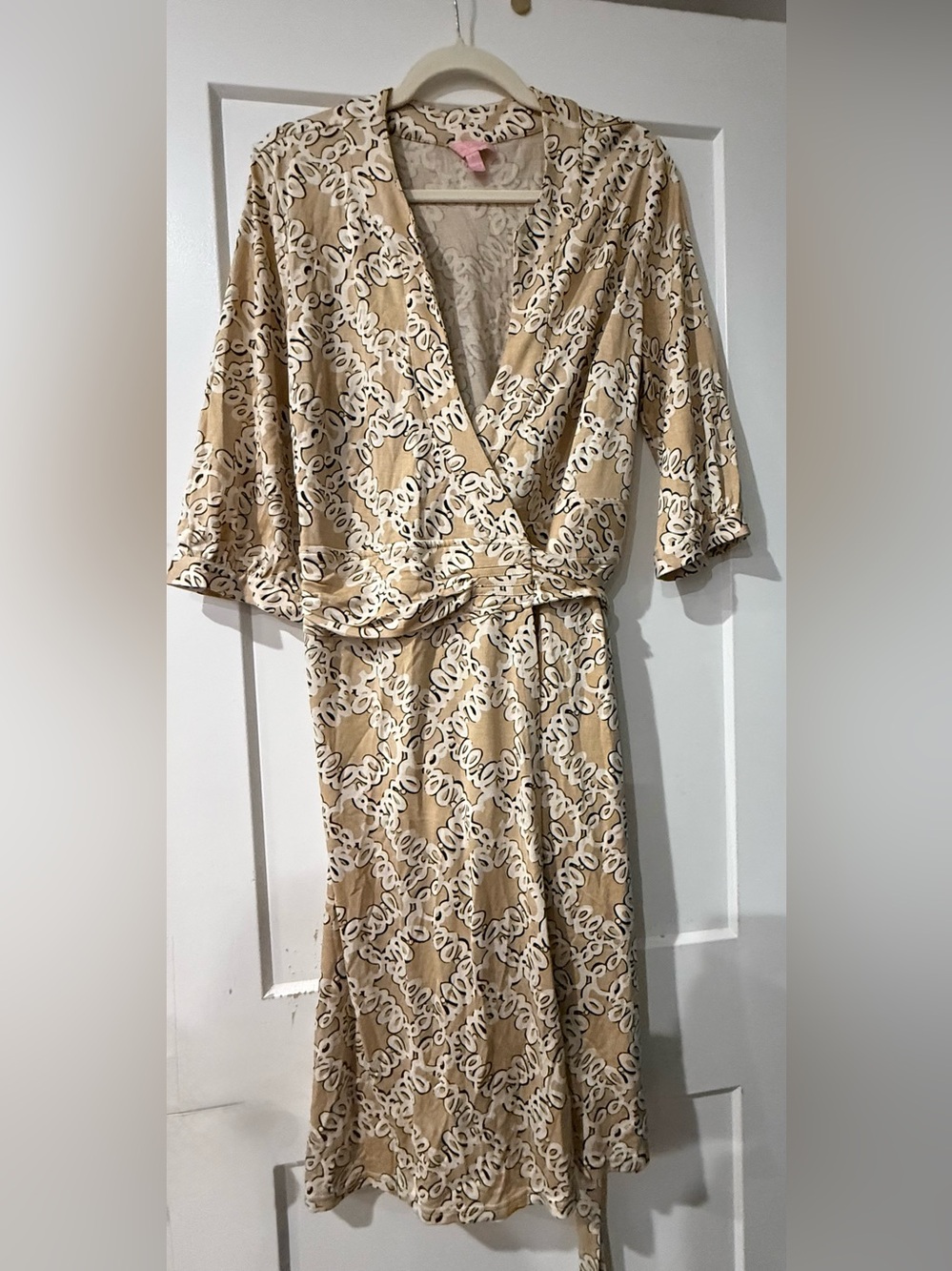 Lilly Pulitzer Beige and Cream Floral Print Dress